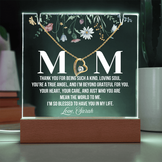Personalized Acrylic Plaque and  Necklace for Mom