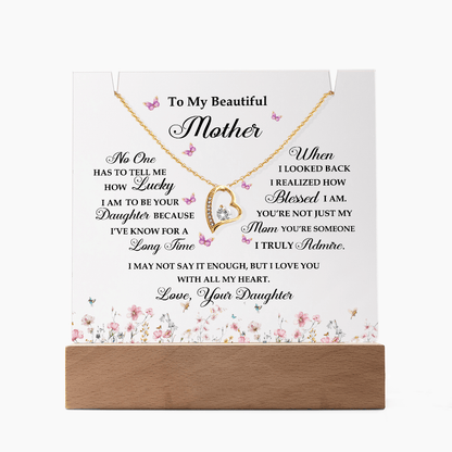 Acrylic Plaque and Heart Necklace for Mom