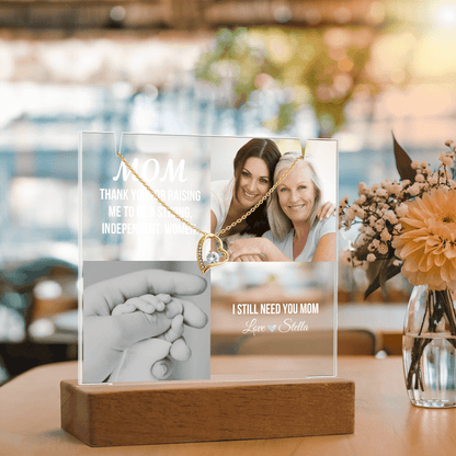 Personalized Acrylic Plaque and Necklace Gift for Mom
