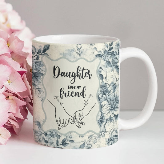 Personalized French Toile Mug for Mom and Daughter Gift