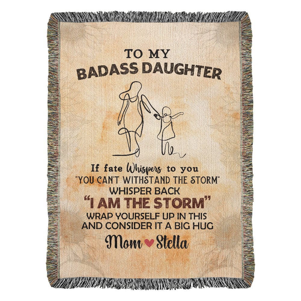 Personalized Bible verse Woven Blanket For Daughter