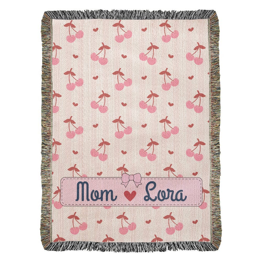 Personalized mom Daughter Woven Blanket
