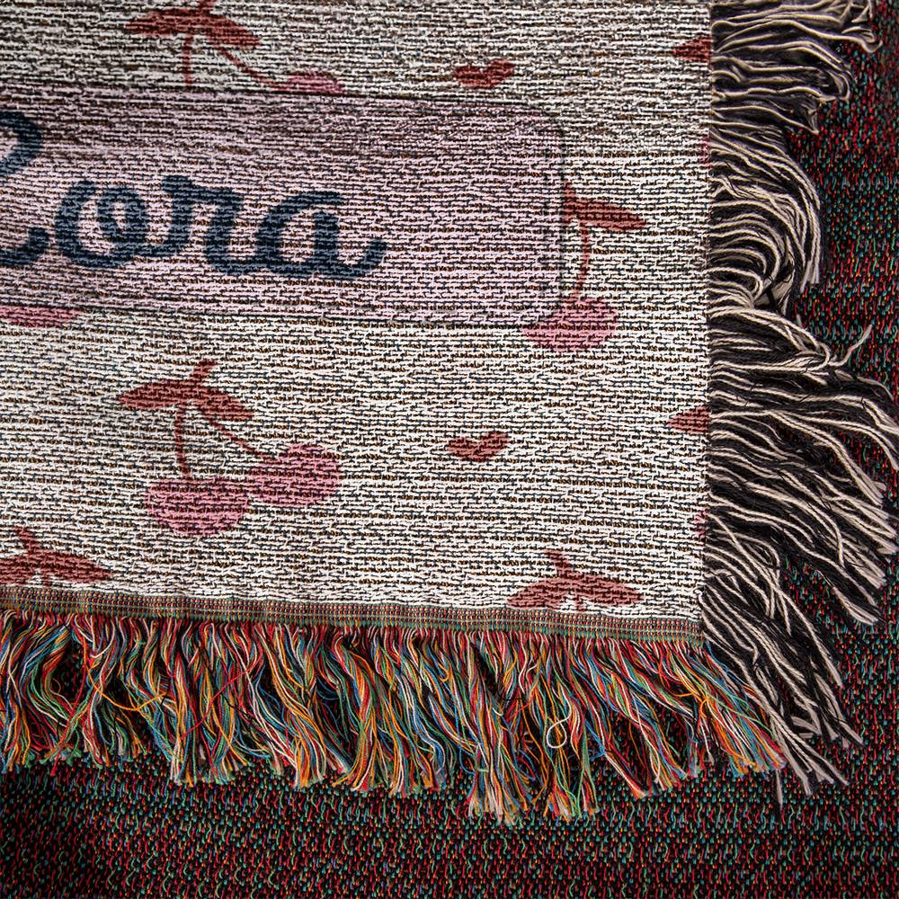 Personalized mom Daughter Woven Blanket