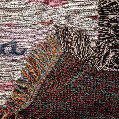 Personalized mom Daughter Woven Blanket
