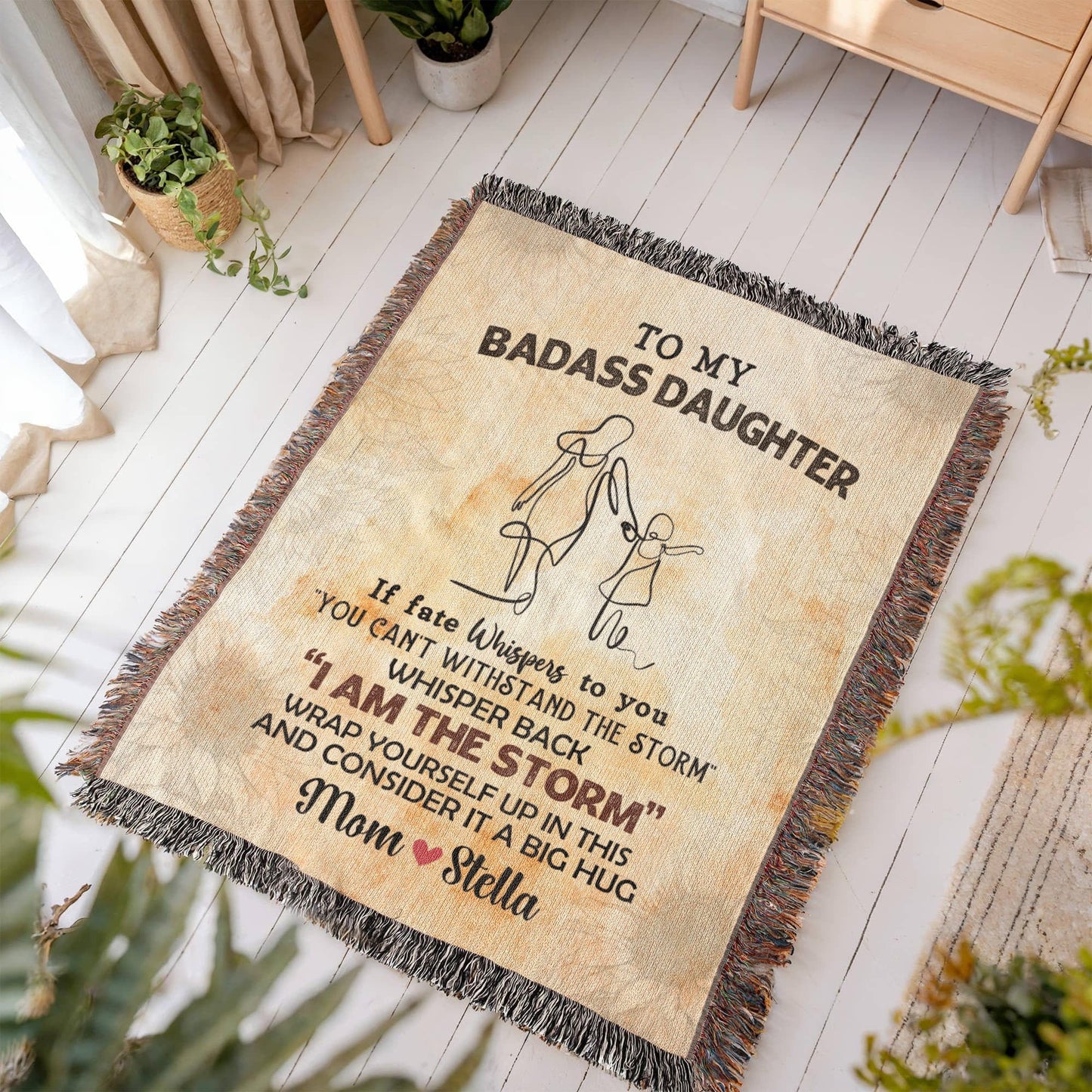 Personalized Bible verse Woven Blanket For Daughter