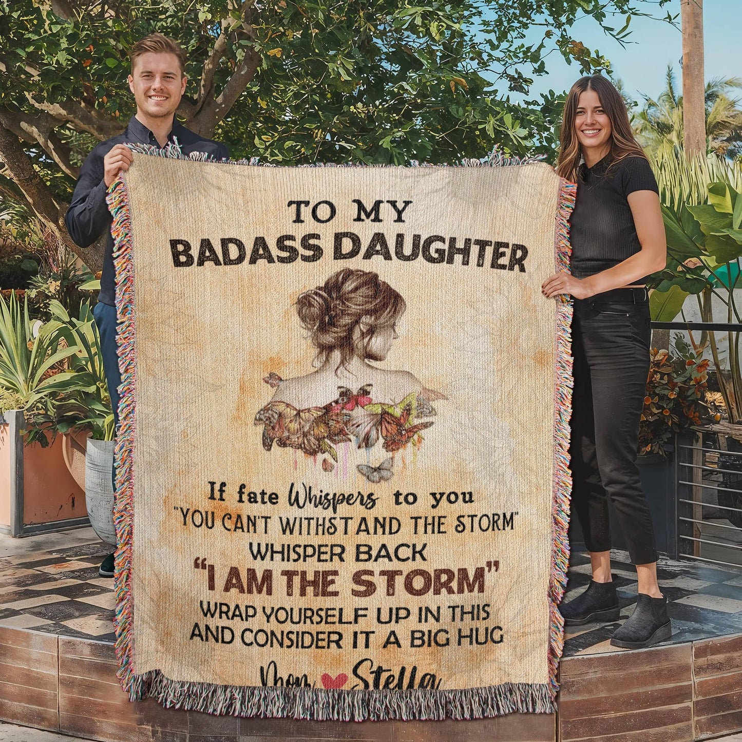 Personalized Woven Blanket for Daughter