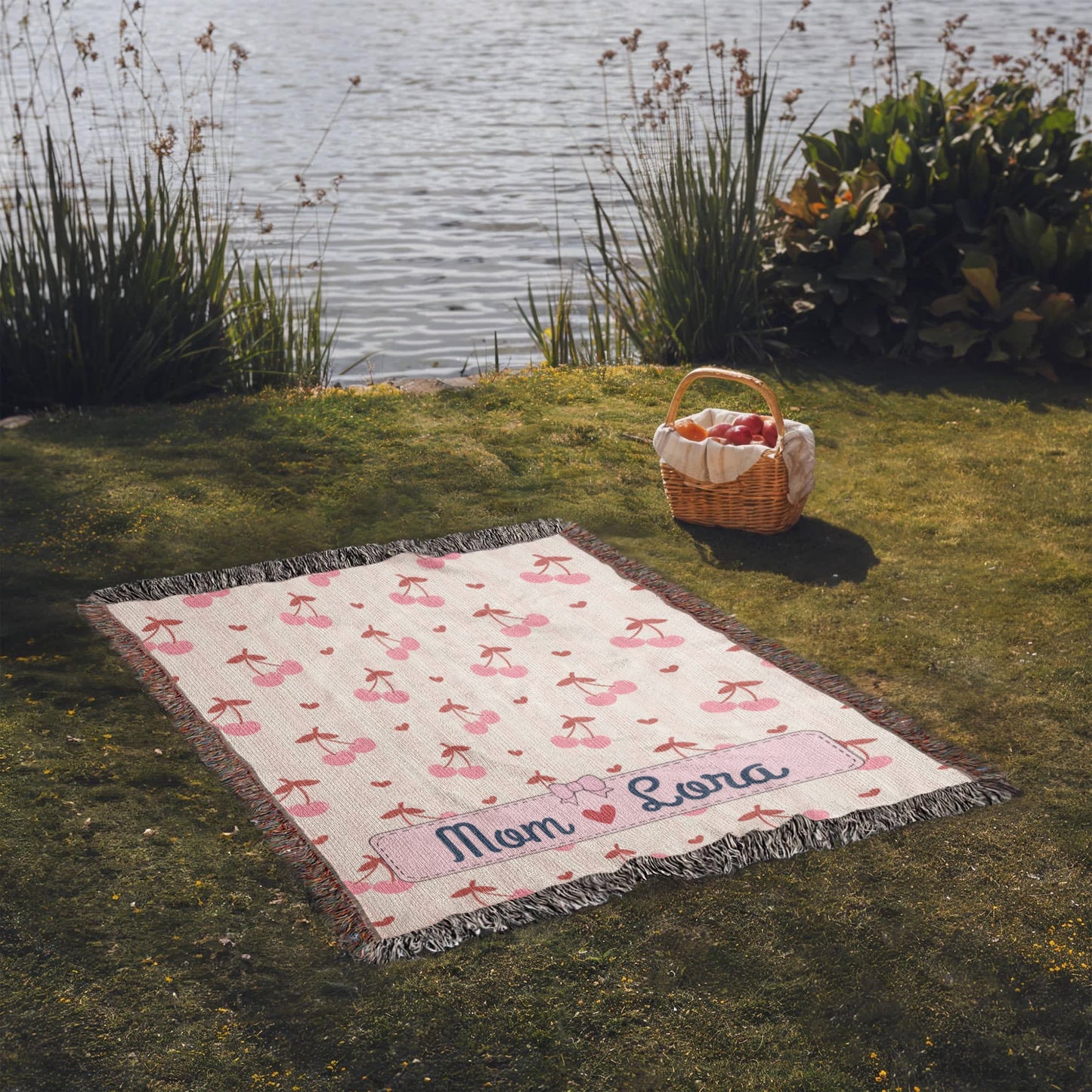 Personalized mom Daughter Woven Blanket