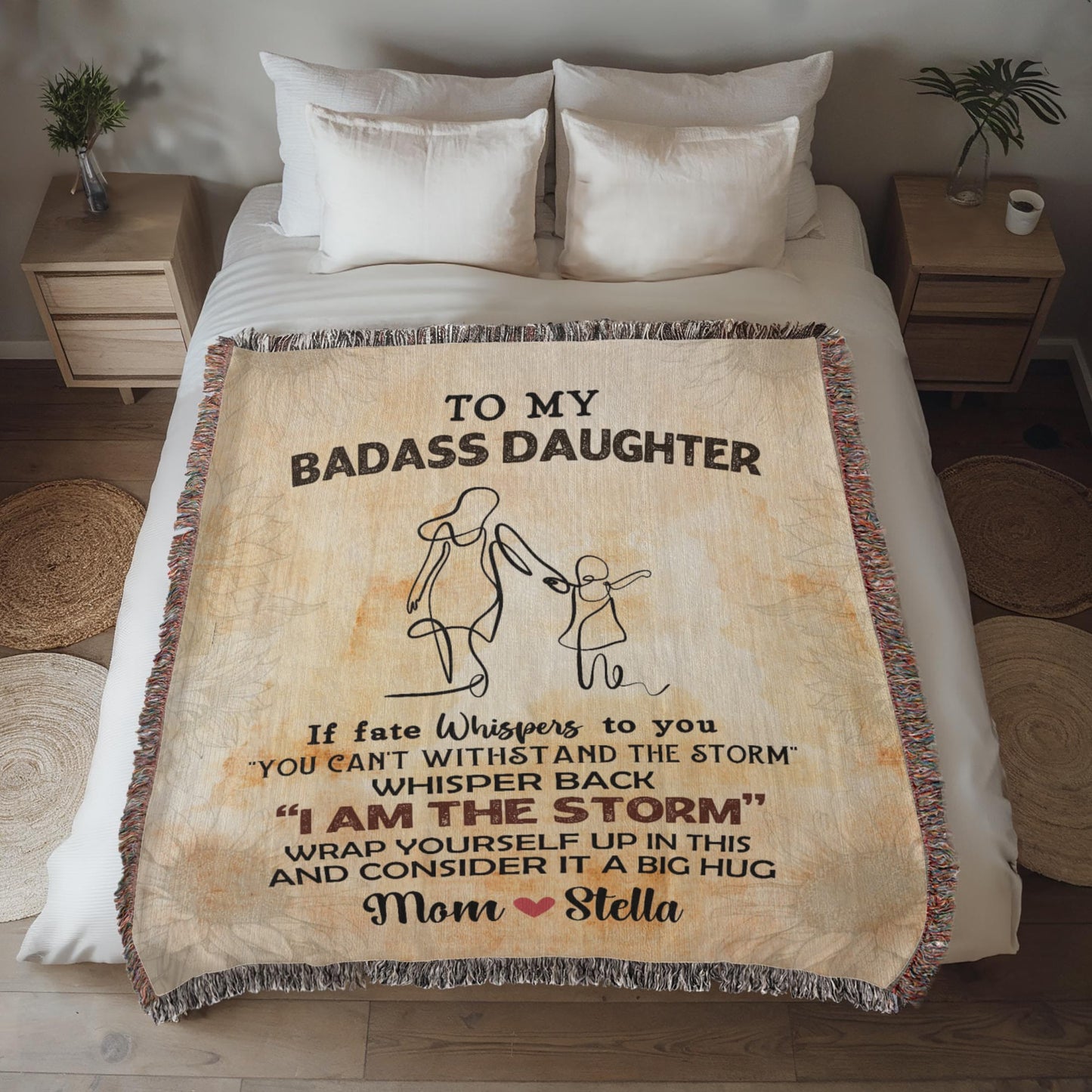 Personalized Bible verse Woven Blanket For Daughter