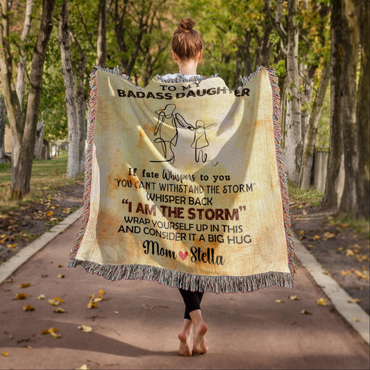 Personalized Bible verse Woven Blanket For Daughter