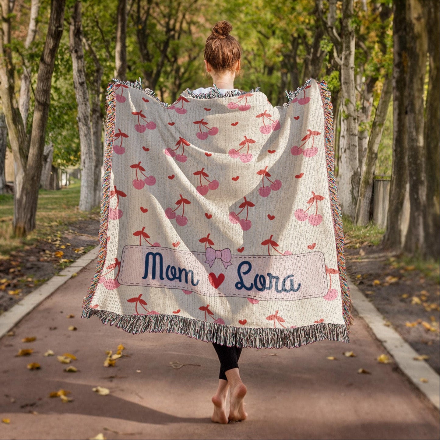 Personalized mom Daughter Woven Blanket