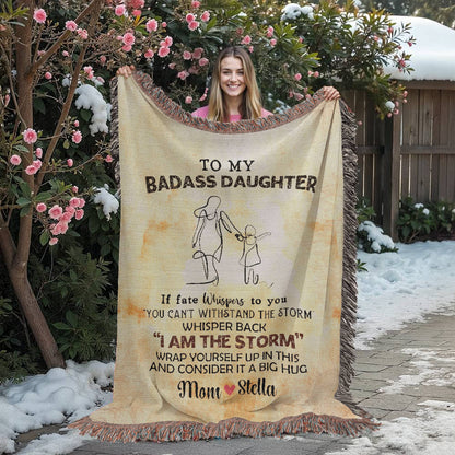 Personalized Bible verse Woven Blanket For Daughter
