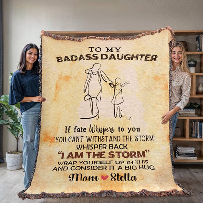 Personalized Bible verse Woven Blanket For Daughter