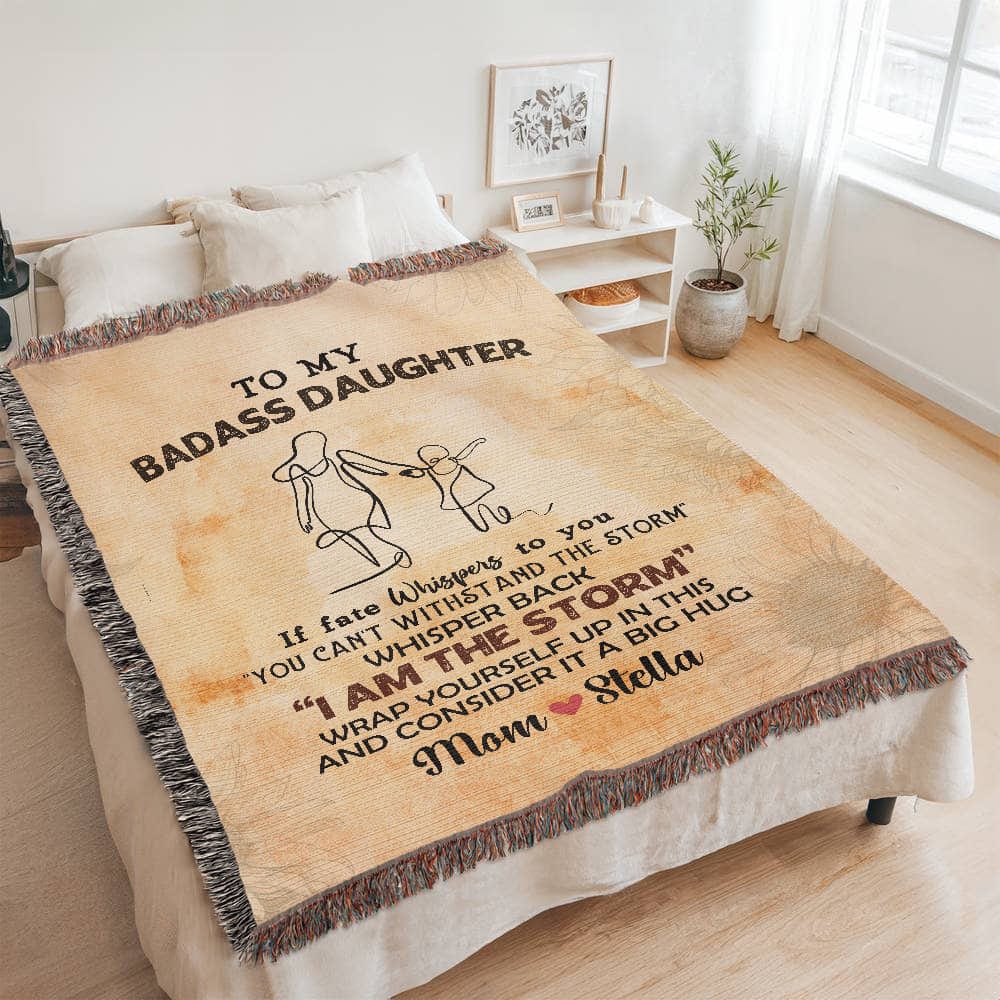 Personalized Bible verse Woven Blanket For Daughter