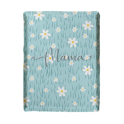 Daisy Flower Mama Woven Blanket