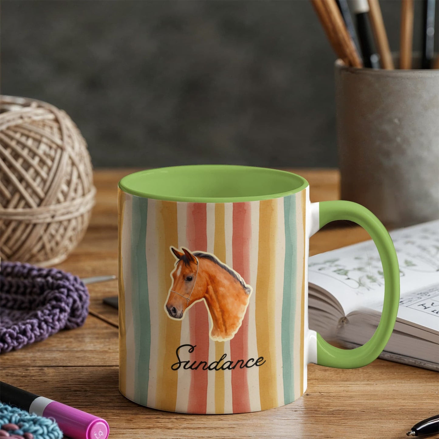 Personalized Horse  Colorful mug