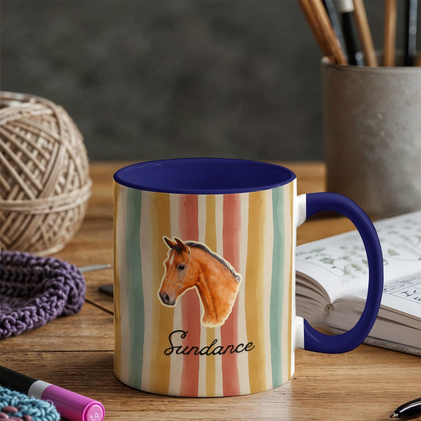 Personalized Horse  Colorful mug