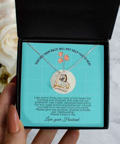 I am sorry gift from husband, forgiveness heart necklace, birthday gift, necklace card, christmas gift, relationship gift, anniversary je...