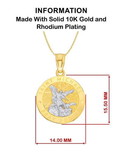 St. Michael Guardian Angel 10k Gold Necklace for Female Police Officer, Angel Religious Warrior Strength Jewelry Message Birthday Card