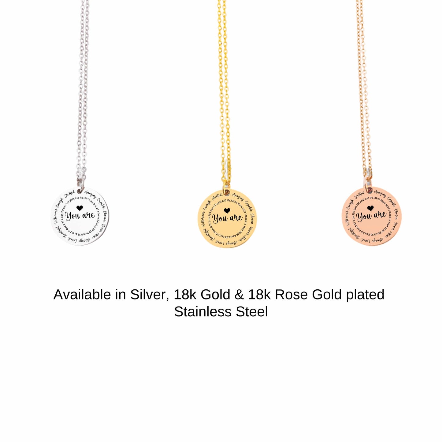 Personalized I Am Enough Name Necklace Gift For Her, Bible Verse Gift For Daughter Best Friend, Motivational Gift, Birthday Message Card