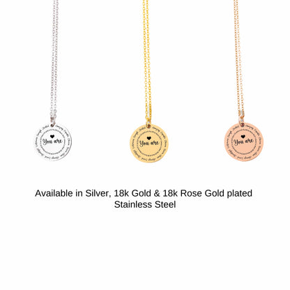 Personalized I Am Enough Name Necklace Gift For Her, Bible Verse Gift For Daughter Best Friend, Motivational Gift, Birthday Message Card