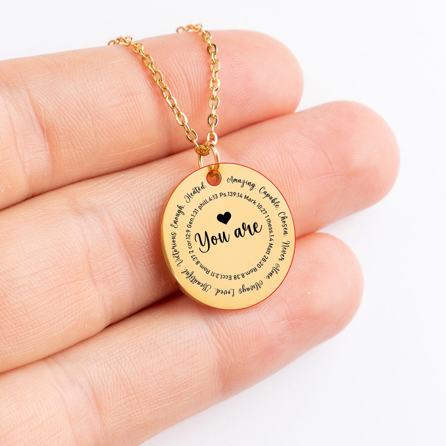 Personalized I Am Enough Name Necklace Gift For Her, Bible Verse Gift For Daughter Best Friend, Motivational Gift, Birthday Message Card