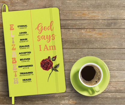 God Says I Am Personalized Christian Prayer Everyday Journal Gifts For Her Colorful Notebook Bible Verse Positive Affirmation For Birthday