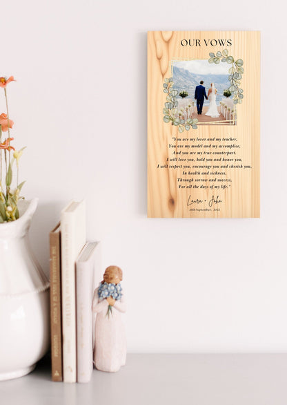 Personalized Wedding Vows MDF Sign Gift