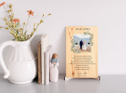 Personalized Wedding Vows MDF Sign Gift