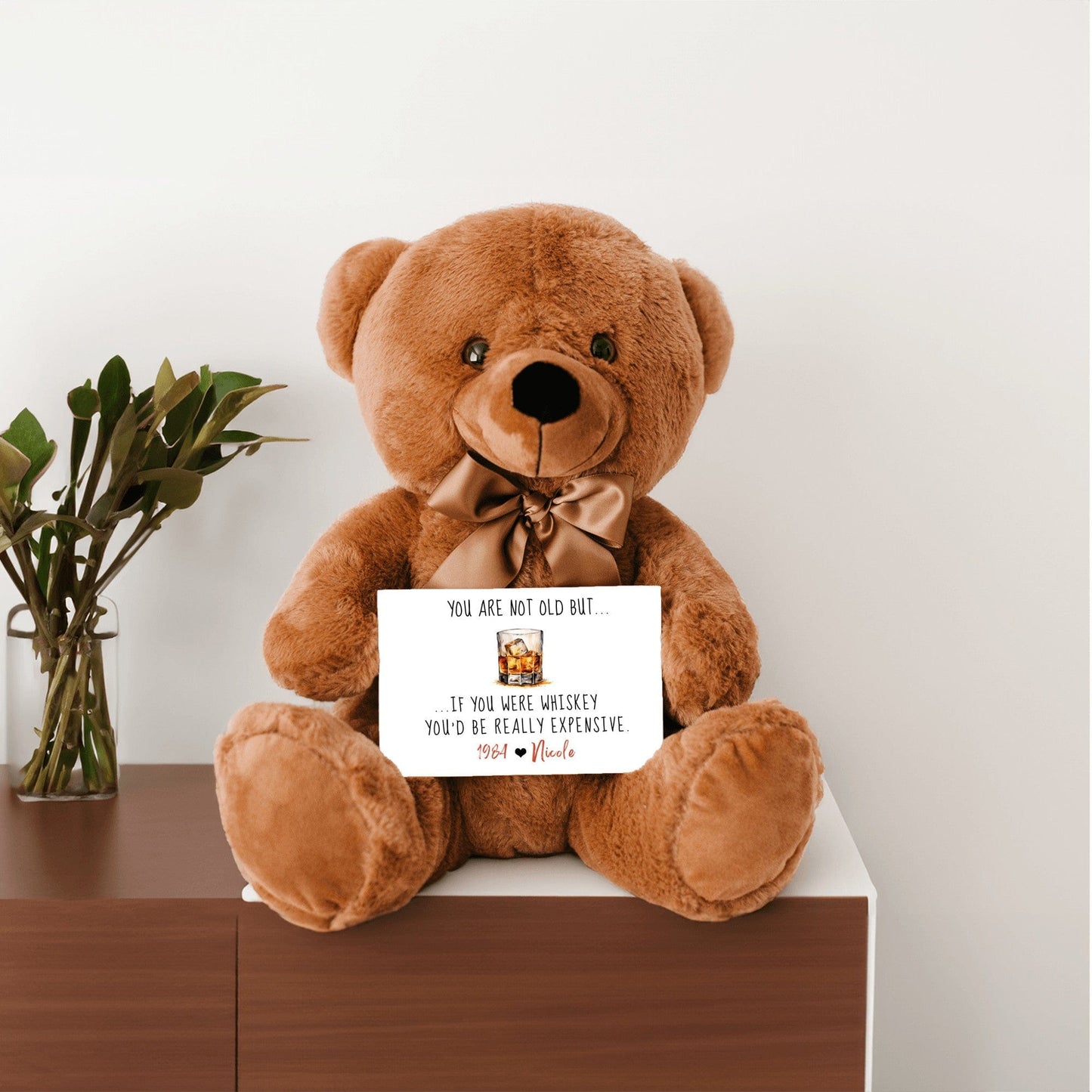 Teddy Bear 40th birthday Message Card Gift