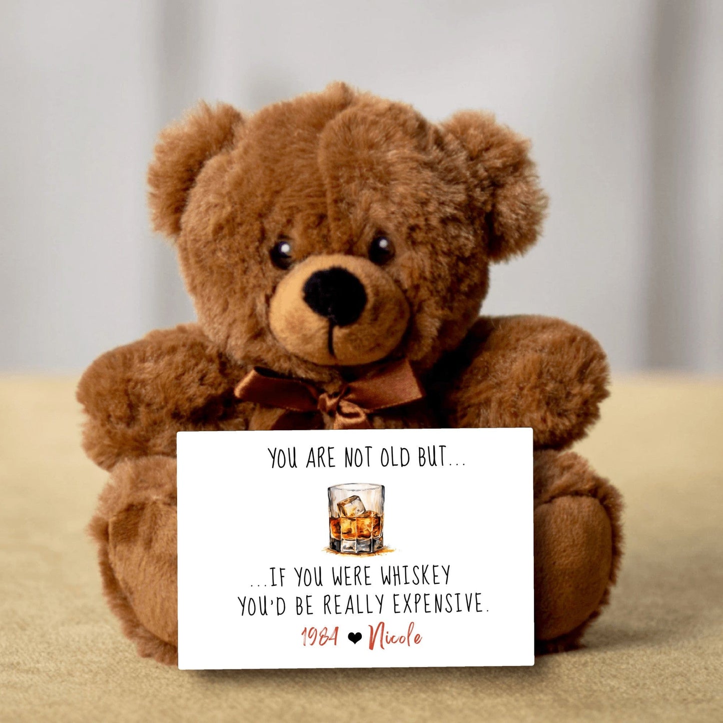 Teddy Bear 40th birthday Message Card Gift