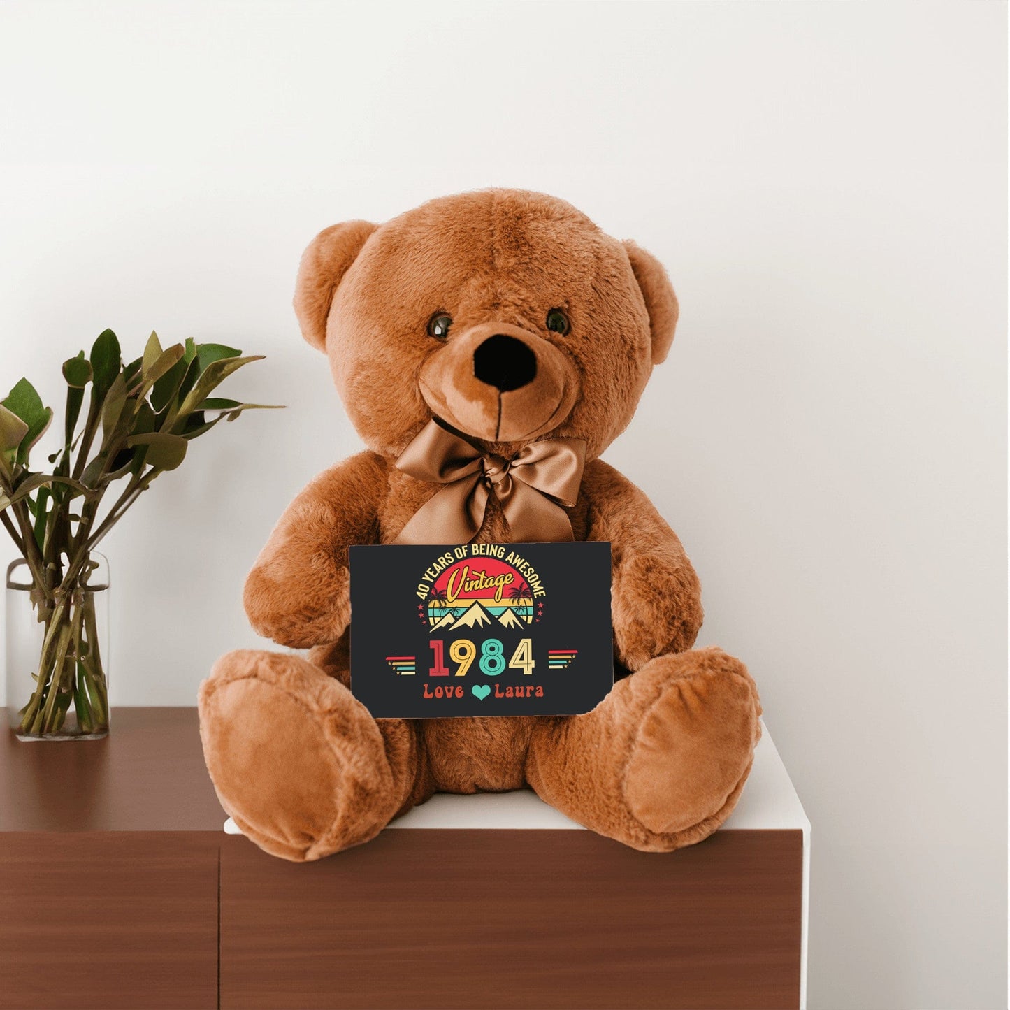 Teddy Bear 40th birthday Message Card Gift