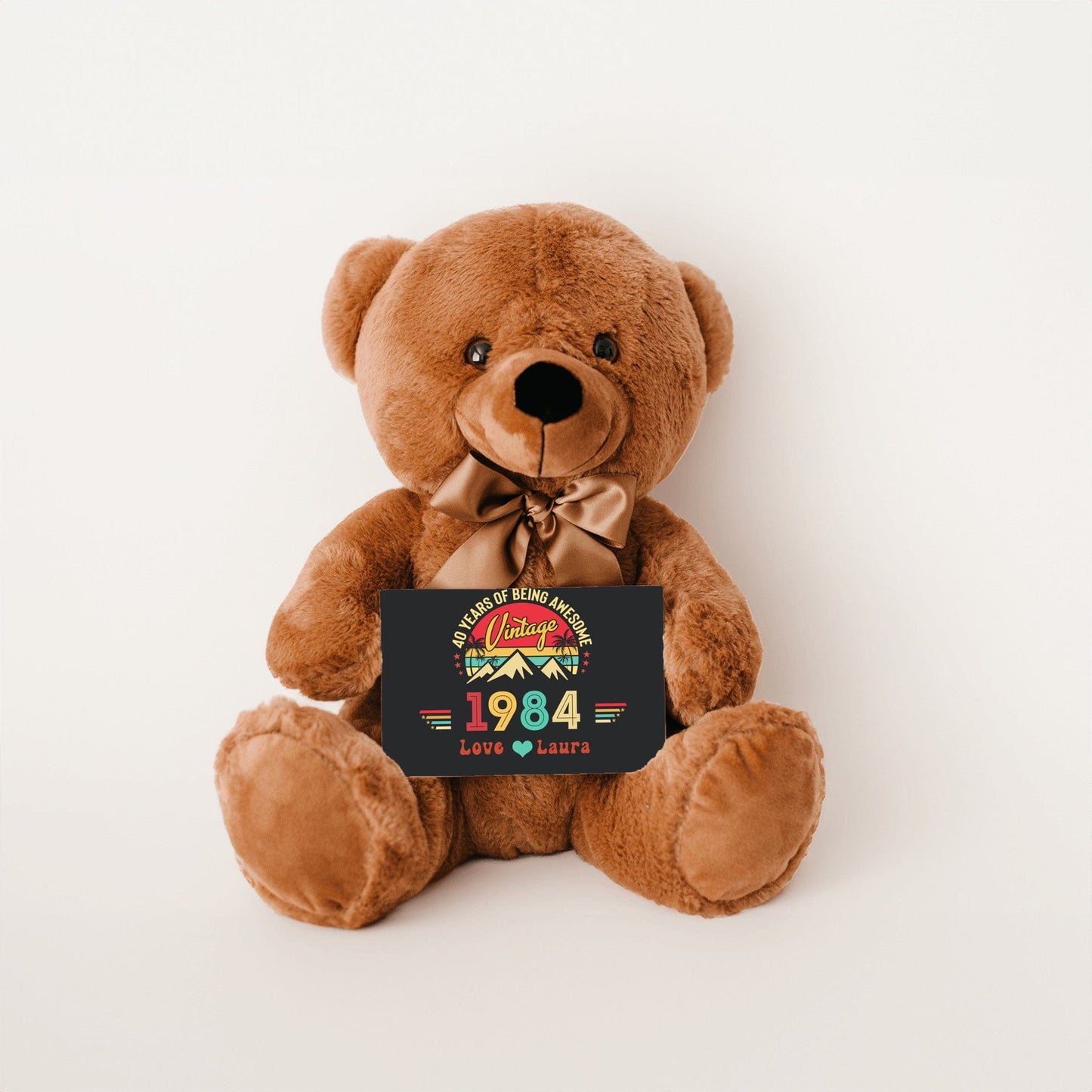 Teddy Bear 40th birthday Message Card Gift