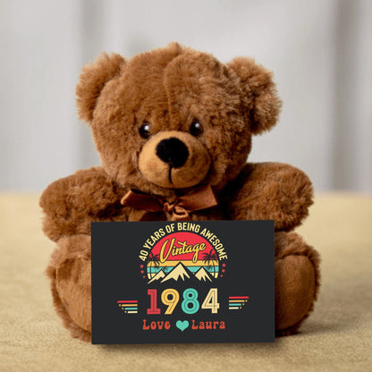 Teddy Bear 40th birthday Message Card Gift