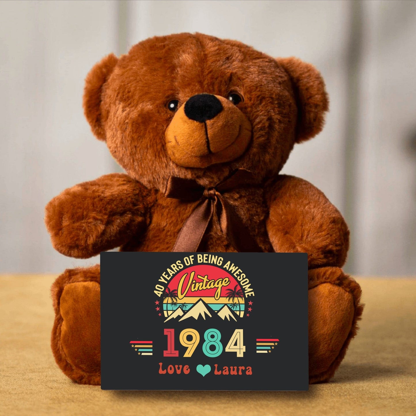 Teddy Bear 40th birthday Message Card Gift