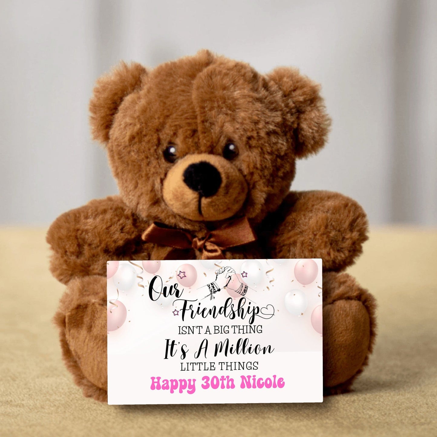 Teddy Bear 40th birthday Message Card Gift