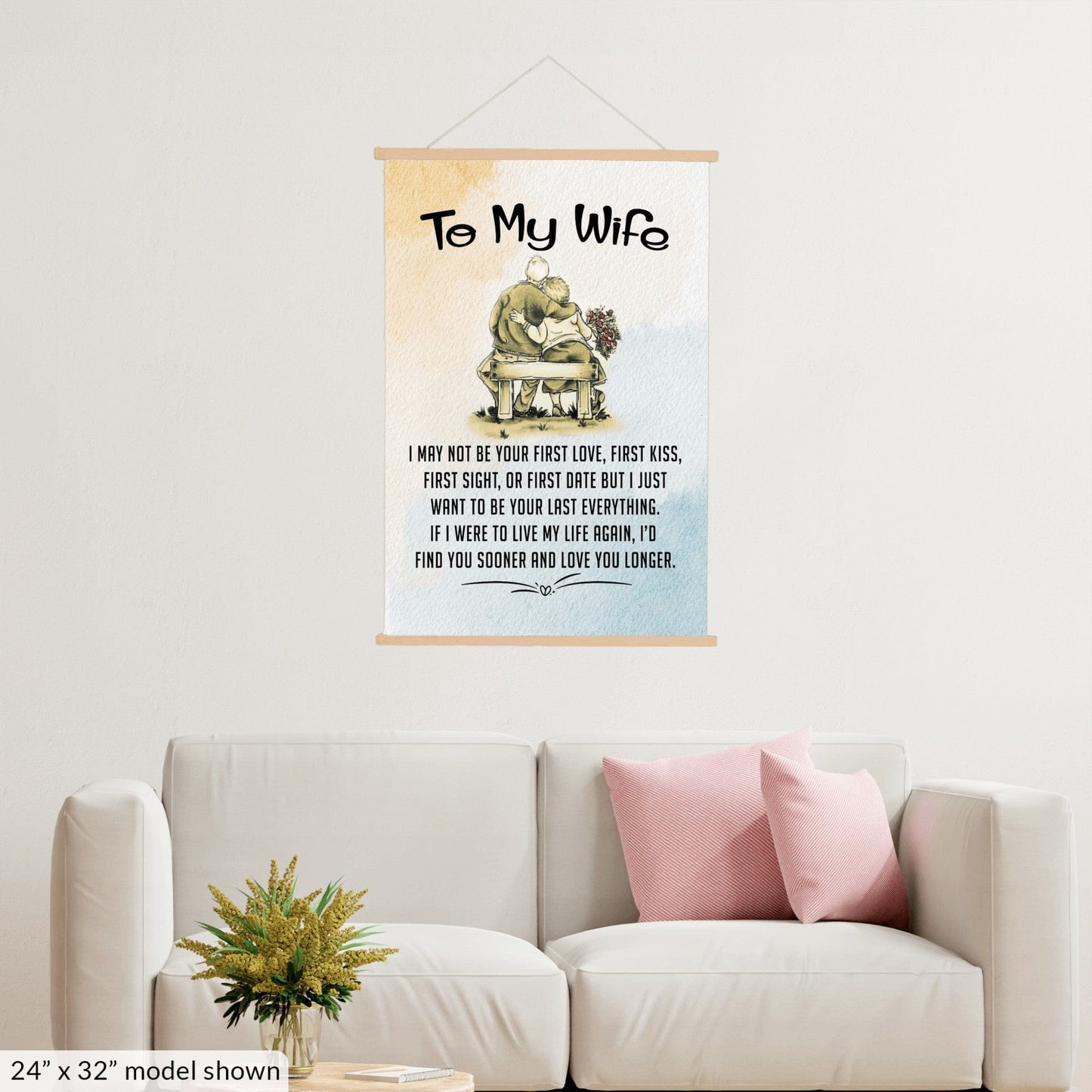 To My Wife Canvas Wall Art Gift