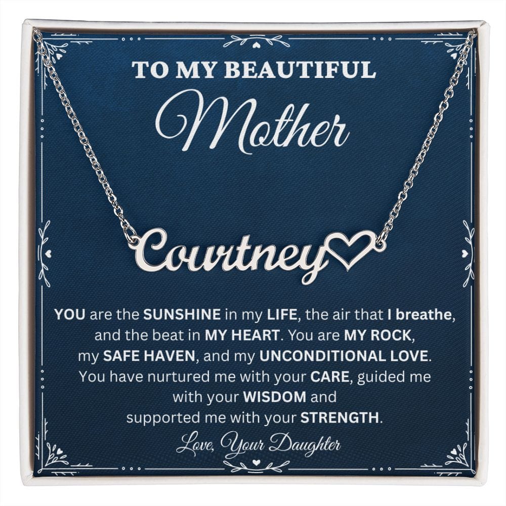 Personalized Heart Name Necklace - To My Beautiful Mother