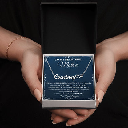 Personalized Heart Name Necklace - To My Beautiful Mother