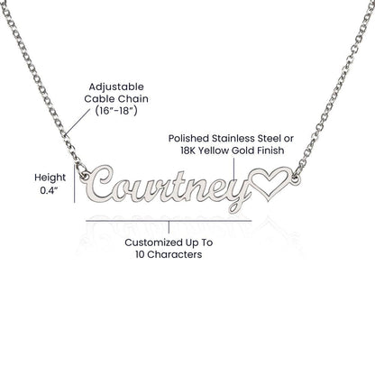 Personalized Heart Name Necklace - To My Beautiful Mother