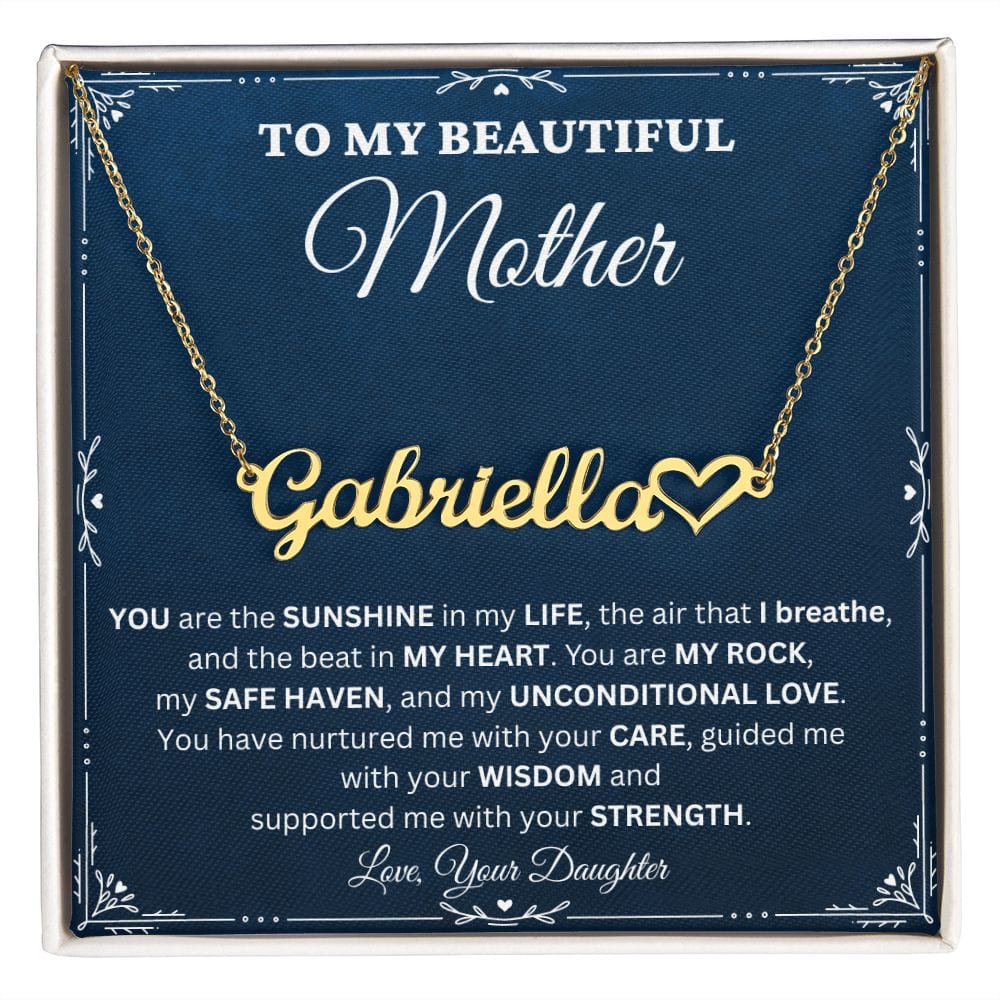 Personalized Heart Name Necklace - To My Beautiful Mother