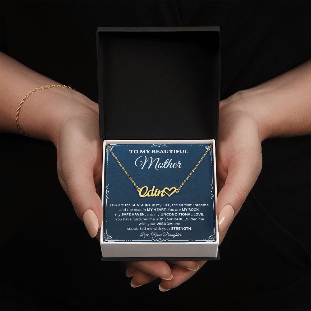Personalized Heart Name Necklace - To My Beautiful Mother