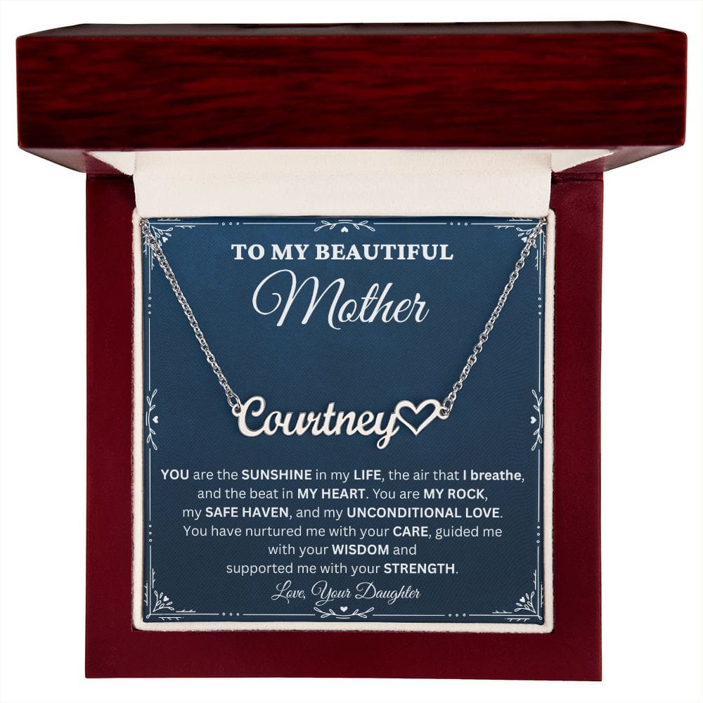 Personalized Heart Name Necklace - To My Beautiful Mother