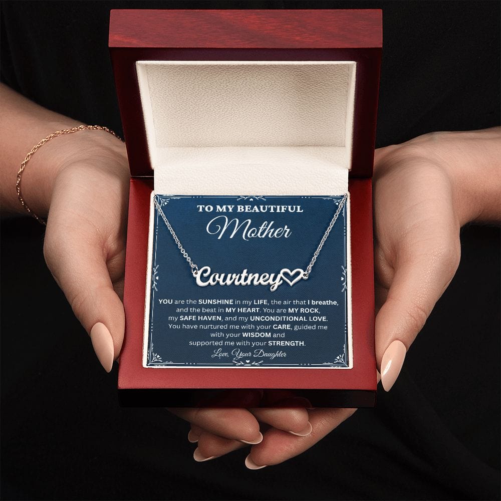 Personalized Heart Name Necklace - To My Beautiful Mother