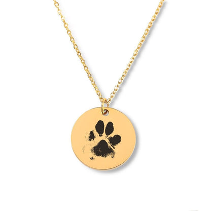 Personalized Paw Print Pets Necklace, Best Friend Dog Mom Engraving Necklace Handmade JewelrySympathy Pet Loss Memorial Jewelry Message Card