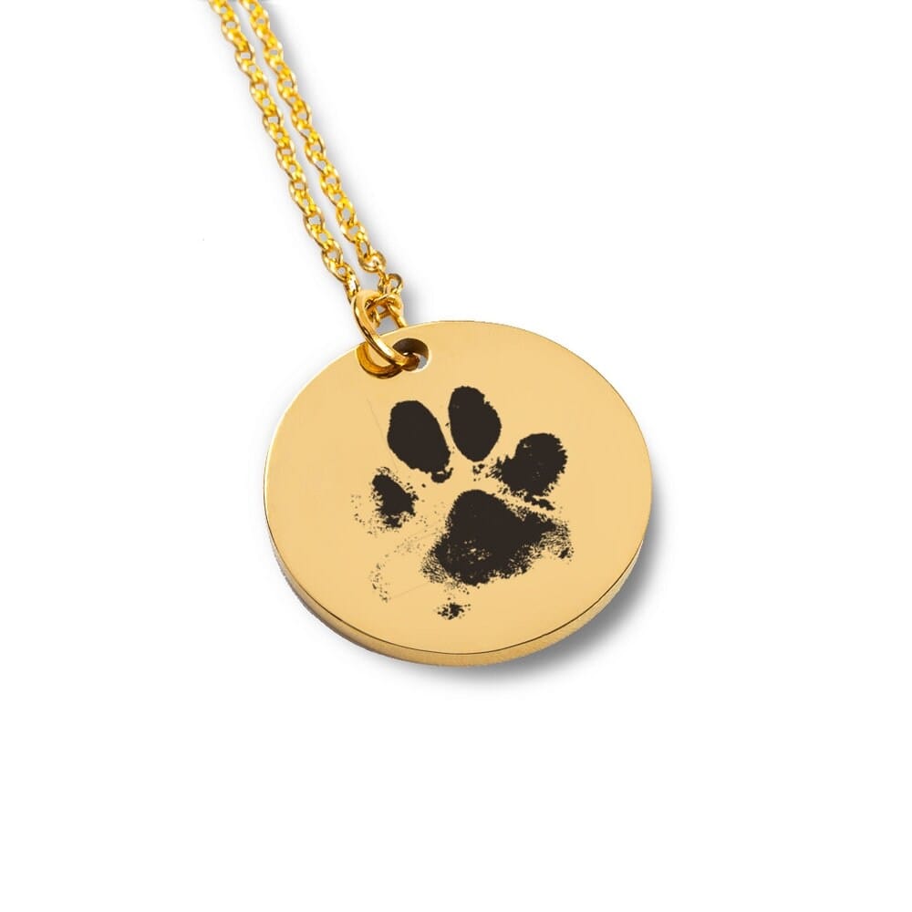Personalized Paw Print Pets Necklace, Best Friend Dog Mom Engraving Necklace Handmade JewelrySympathy Pet Loss Memorial Jewelry Message Card