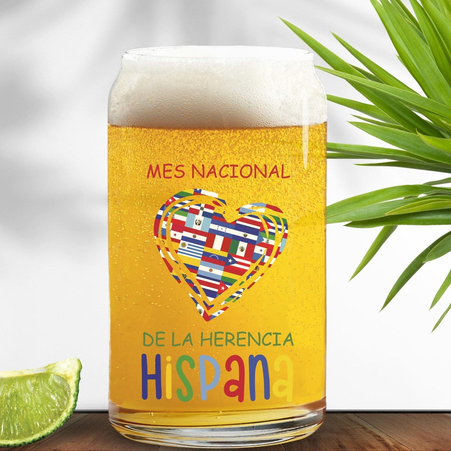 Hispanic Heritage Roots Month Glass Cup, Country Latin America Flags 16oz Tumbler For Iced Coffee Beer, Mes Nacional De La Herencia Hispana