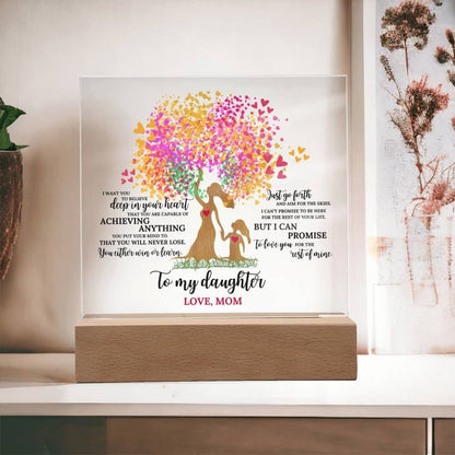 To My Daughter Acrylic Plaque Gift, Mother Daughter Gift, Gift For Daughter,  Night Light Christmas Birthday Sign, Anniversary Gift For Her