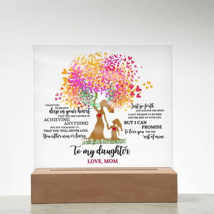 To My Daughter Acrylic Plaque Gift, Mother Daughter Gift, Gift For Daughter,  Night Light Christmas Birthday Sign, Anniversary Gift For Her